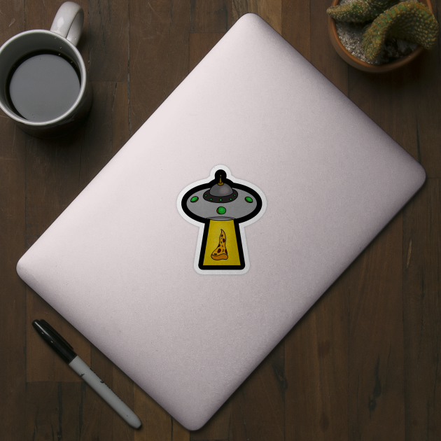 Funny Pizza Lover, UFO Beaming by logiamerch